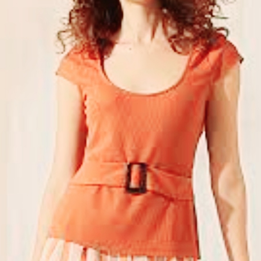 MAGGIE LONDON CAP SLEEVE SILK SWEATER - MEDIUM